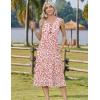 image:imageZeagoo Women Beach Summer Midi Dress 2026 Sleeveless Casual Beachy Sundress Button Down Loose Tank Dresses with PocketsPink White