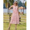 image:imageZeagoo Women Beach Summer Midi Dress 2026 Sleeveless Casual Beachy Sundress Button Down Loose Tank Dresses with PocketsPink White