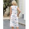 image:imageZeagoo Women Beach Summer Midi Dress 2026 Sleeveless Casual Beachy Sundress Button Down Loose Tank Dresses with PocketsWhite Blue