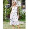 image:imageZeagoo Women Beach Summer Midi Dress 2026 Sleeveless Casual Beachy Sundress Button Down Loose Tank Dresses with PocketsWhite Blue