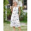 image:imageZeagoo Women Beach Summer Midi Dress 2026 Sleeveless Casual Beachy Sundress Button Down Loose Tank Dresses with PocketsWhite Blue