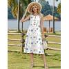 image:imageZeagoo Women Beach Summer Midi Dress 2026 Sleeveless Casual Beachy Sundress Button Down Loose Tank Dresses with PocketsWhite Blue