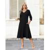 image:imageZeagoo Women Casual Dress 34 Sleeve Casual Loose Midi Dress01black