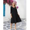 image:imageZeagoo Women Casual Dress 34 Sleeve Casual Loose Midi Dress01black