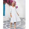 image:imageZeagoo Women Casual Dress 34 Sleeve Casual Loose Midi Dress02white