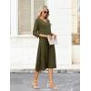 image:imageZeagoo Women Casual Dress 34 Sleeve Casual Loose Midi DressArmy Green