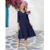 image:imageZeagoo Women Casual Dress 34 Sleeve Casual Loose Midi DressBlue1