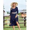 image:imageZeagoo Women Casual Dress 34 Sleeve Casual Loose Midi DressBlue1