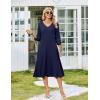 image:imageZeagoo Women Casual Dress 34 Sleeve Casual Loose Midi DressBlue1