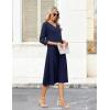 image:imageZeagoo Women Casual Dress 34 Sleeve Casual Loose Midi DressBlue1