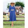 image:imageZeagoo Women Casual Dress 34 Sleeve Casual Loose Midi DressBlue2