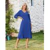 image:imageZeagoo Women Casual Dress 34 Sleeve Casual Loose Midi DressBlue2