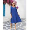 image:imageZeagoo Women Casual Dress 34 Sleeve Casual Loose Midi DressBlue2