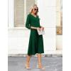 image:imageZeagoo Women Casual Dress 34 Sleeve Casual Loose Midi DressGreen