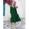 image:imageZeagoo Women Casual Dress 34 Sleeve Casual Loose Midi DressGreen