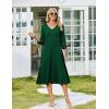 image:imageZeagoo Women Casual Dress 34 Sleeve Casual Loose Midi DressGreen