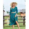 image:imageZeagoo Women Casual Dress 34 Sleeve Casual Loose Midi DressJade Green