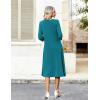 image:imageZeagoo Women Casual Dress 34 Sleeve Casual Loose Midi DressJade Green