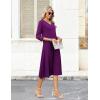 image:imageZeagoo Women Casual Dress 34 Sleeve Casual Loose Midi DressPurple