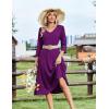 image:imageZeagoo Women Casual Dress 34 Sleeve Casual Loose Midi DressPurple