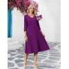 image:imageZeagoo Women Casual Dress 34 Sleeve Casual Loose Midi DressPurple
