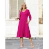 image:imageZeagoo Women Casual Dress 34 Sleeve Casual Loose Midi DressRose Red