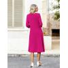 image:imageZeagoo Women Casual Dress 34 Sleeve Casual Loose Midi DressRose Red