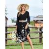image:imageZeagoo Women Casual Dress 34 Sleeve Casual Loose Midi DressSf100