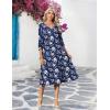image:imageZeagoo Women Casual Dress 34 Sleeve Casual Loose Midi DressSf238