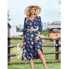 image:imageZeagoo Women Casual Dress 34 Sleeve Casual Loose Midi DressSf238