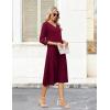 image:imageZeagoo Women Casual Dress 34 Sleeve Casual Loose Midi DressWine Red