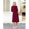 image:imageZeagoo Women Casual Dress 34 Sleeve Casual Loose Midi DressWine Red