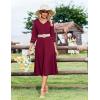 image:imageZeagoo Women Casual Dress 34 Sleeve Casual Loose Midi DressWine Red