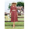 image:imageZeagoo Women Casual Dress 34 Sleeve Casual Loose Midi DressXh546