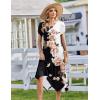 image:imageZeagoo Womens Casual Dress for Summer Short Sleeve Loose Flowy Beach Dress with Pockets Hankerchief Flare Midi Sundress 2026Black White Flower