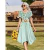 image:imageZeagoo Womens Casual Dress for Summer Short Sleeve Loose Flowy Beach Dress with Pockets Hankerchief Flare Midi Sundress 2026Light Green