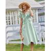 image:imageZeagoo Womens Casual Dress for Summer Short Sleeve Loose Flowy Beach Dress with Pockets Hankerchief Flare Midi Sundress 2026Light Green