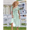 image:imageZeagoo Womens Casual Dress for Summer Short Sleeve Loose Flowy Beach Dress with Pockets Hankerchief Flare Midi Sundress 2026Light Green