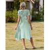 image:imageZeagoo Womens Casual Dress for Summer Short Sleeve Loose Flowy Beach Dress with Pockets Hankerchief Flare Midi Sundress 2026Light Green