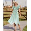 image:imageZeagoo Womens Casual Dress for Summer Short Sleeve Loose Flowy Beach Dress with Pockets Hankerchief Flare Midi Sundress 2026Light Green