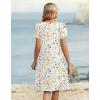 image:imageZeagoo Womens Casual Dresses with Pockets Summer Floral VNeck ALine Tshirt Dress Short Sleeve Mini Dress Beach SundressA01white Floral