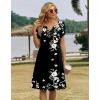 image:imageZeagoo Womens Casual Dresses with Pockets Summer Floral VNeck ALine Tshirt Dress Short Sleeve Mini Dress Beach SundressA03black Floral