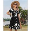 image:imageZeagoo Womens Casual Dresses with Pockets Summer Floral VNeck ALine Tshirt Dress Short Sleeve Mini Dress Beach SundressA03black Floral