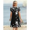 image:imageZeagoo Womens Casual Dresses with Pockets Summer Floral VNeck ALine Tshirt Dress Short Sleeve Mini Dress Beach SundressA03black Floral
