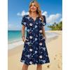 image:imageZeagoo Womens Casual Dresses with Pockets Summer Floral VNeck ALine Tshirt Dress Short Sleeve Mini Dress Beach SundressNavy Blue Floral