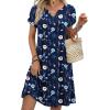 image:imageZeagoo Womens Casual Dresses with Pockets Summer Floral VNeck ALine Tshirt Dress Short Sleeve Mini Dress Beach SundressNavy Blue Floral