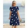 image:imageZeagoo Womens Casual Dresses with Pockets Summer Floral VNeck ALine Tshirt Dress Short Sleeve Mini Dress Beach SundressNavy Blue Floral