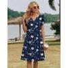image:imageZeagoo Womens Casual Dresses with Pockets Summer Floral VNeck ALine Tshirt Dress Short Sleeve Mini Dress Beach SundressNavy Blue Floral