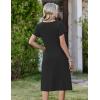image:imageZeagoo Womens Casual Summer Dress 2026 Short Sleeve Dresses Pleats Midi A Line Flowy Dress Boho Beach Sundress with PocketsBlack