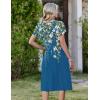 image:imageZeagoo Womens Casual Summer Dress 2026 Short Sleeve Dresses Pleats Midi A Line Flowy Dress Boho Beach Sundress with PocketsFloral Blue